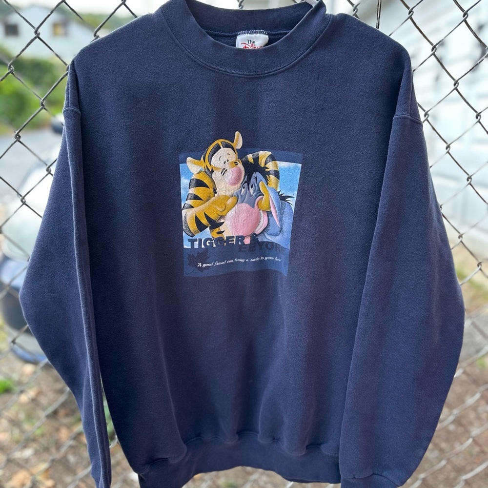 VTG 90s Disney Store Tigger Eeyore Crewneck Sweatshirt "A Good Friend"